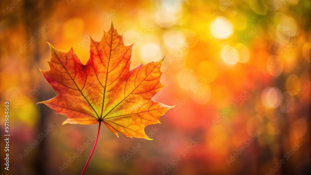 Maple leaf in warm fall colors with blurred background, Maple leaf, autumn, fall, seasonal, park, nature, foliage, colors Maple leaf in warm fall colors with blurred background, Maple leaf, autumn, fall, seasonal, park, nature, foliage, colors