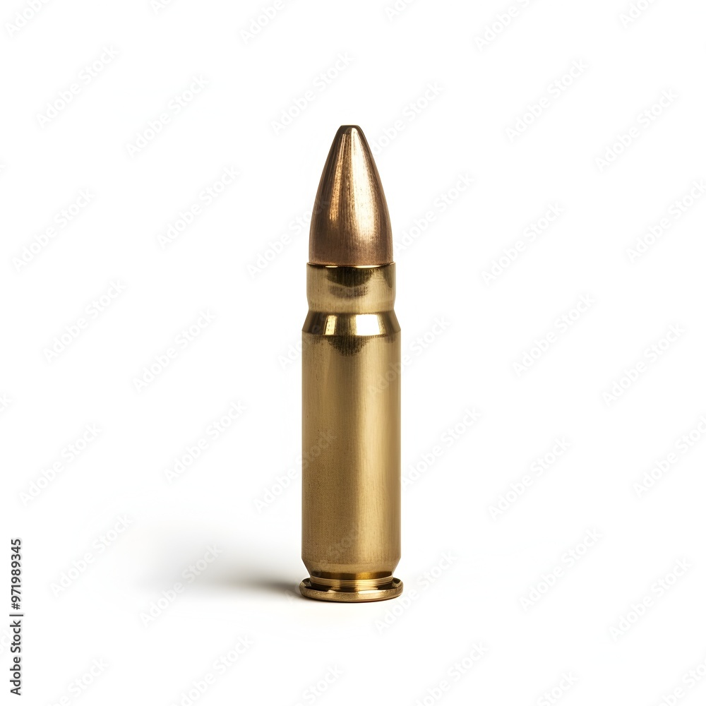 Brass Bullet Isolated on White Background Brass Bullet Isolated on White Background