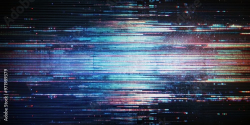 Wallpaper Mural Glitch texture with static noise and distressed display on dark black background, glitch, texture, static noise, distressed Torontodigital.ca