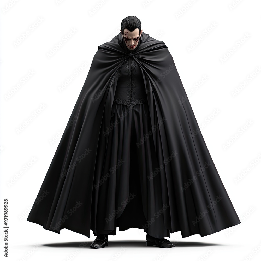 A mysterious figure in a long black cloak, embodying power and intrigue, perfect for fantasy or adventure themes. A mysterious figure in a long black cloak, embodying power and intrigue, perfect for fantasy or adventure themes.