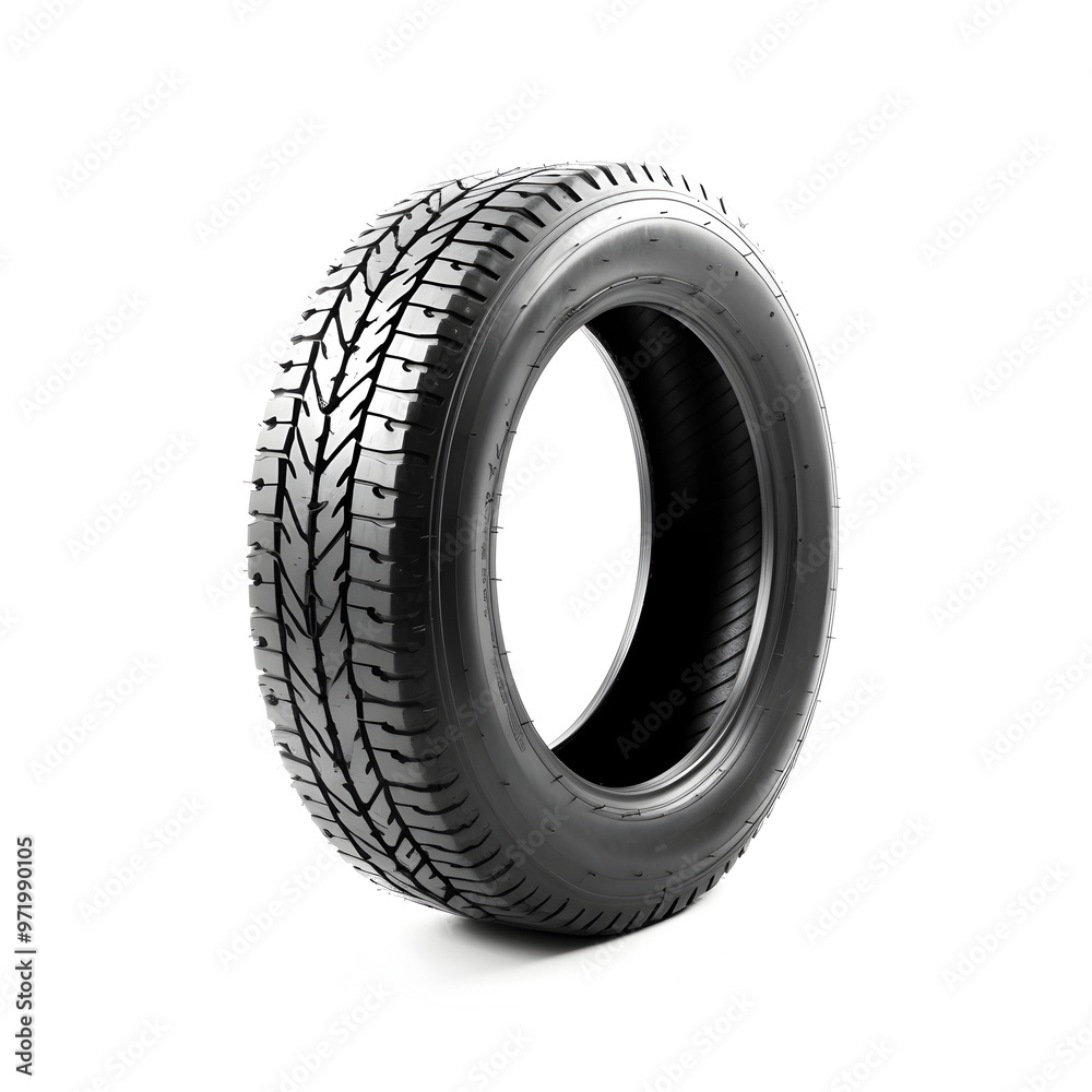 Closeup of Isolated Radial Tire on Plain White Background Closeup of Isolated Radial Tire on Plain White Background