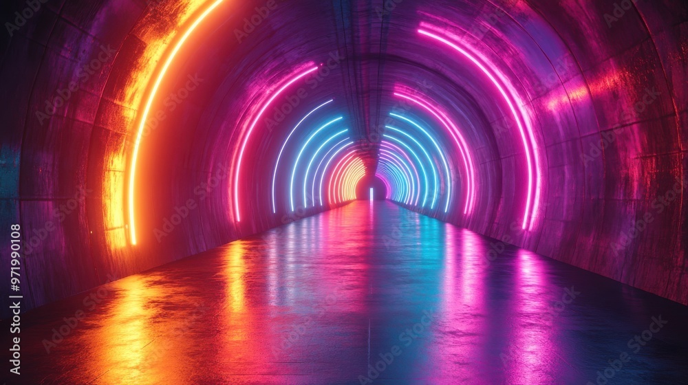 of hyperspace tunnel abstract geometric backgroun colorful spectrum of bright neon rays an glowing lines of hyperspace tunnel abstract geometric backgroun colorful spectrum of bright neon rays an glowing lines