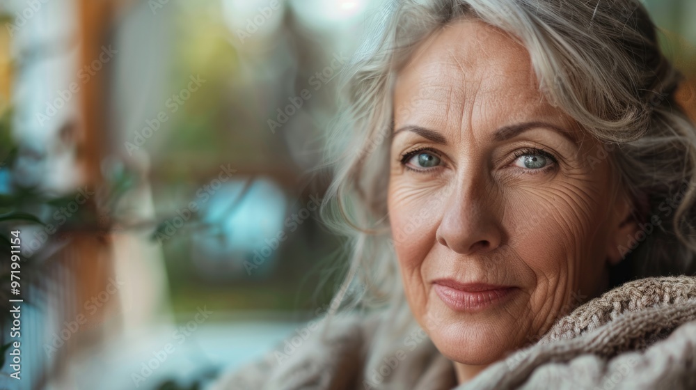 Mature woman with aged skin generative ai Mature woman with aged skin generative ai