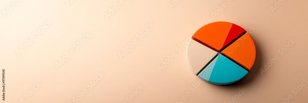 A vibrant pie chart divided into five sections, each a different color, representing data, statistics, or percentages for business or financial purposes. A vibrant pie chart divided into five sections, each a different color, representing data, statistics, or percentages for business or financial purposes.