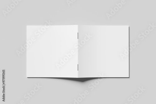 Blank square magazine for mockup on gray background