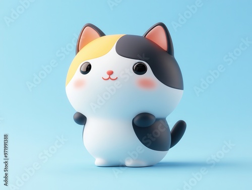 Charming cartoon cat figure with a playful design, perfect for adding a whimsical touch to your collection or artwork.