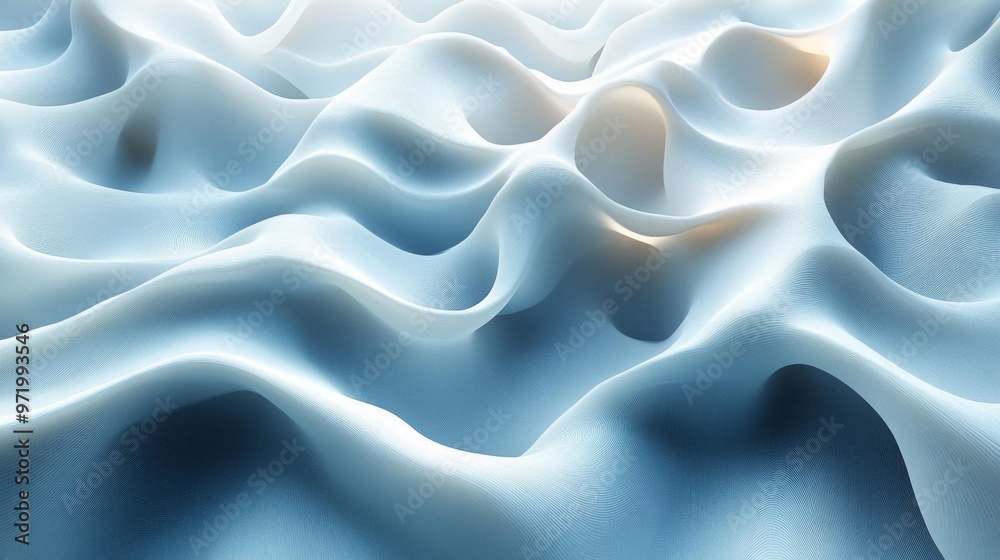 Obraz premium Soft Wavy Abstract Blue Texture Generative AI