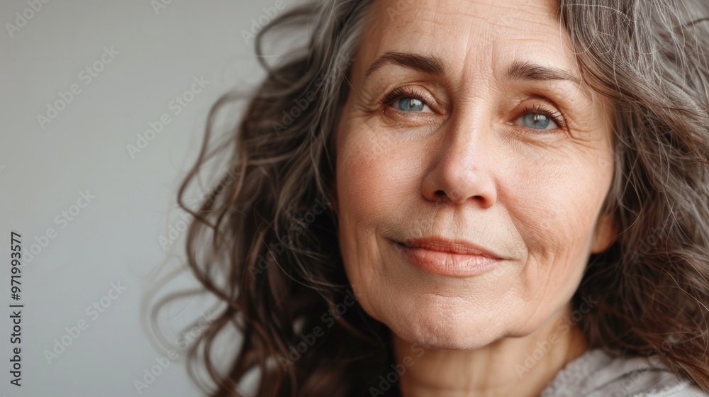 Mature woman with aged skin generative ai Mature woman with aged skin generative ai