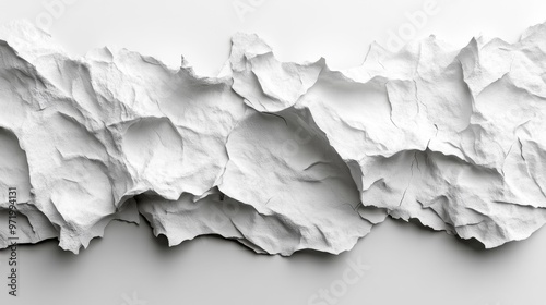 Abstract Torn White Paper Texture Generative AI