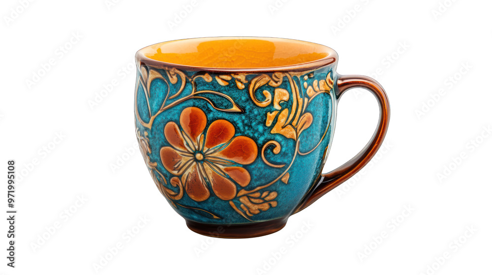 side view of a hand crafted ceramic teacup transparant background side view of a hand crafted ceramic teacup transparant background