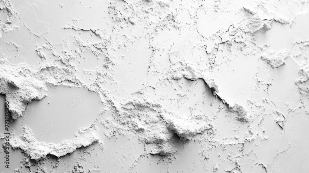 Fototapeta premium Rough Textured White Wall Closeup Generative AI