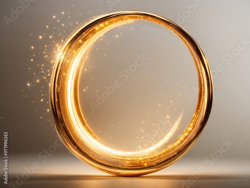 gold colored light circle design element photo