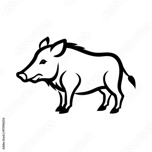 Boar Vector Illustration - Wild Animal SVG, Cricut Cut Files, Logo Icon & Clipart for T-Shirts and Graphics