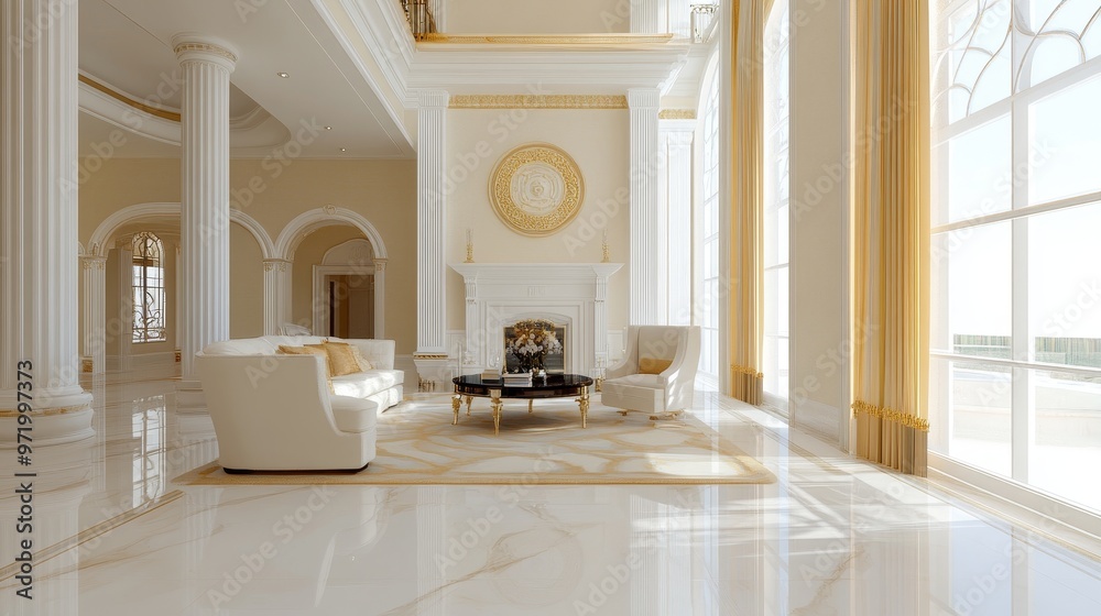 This image showcases a luxurious living room interior design with ...