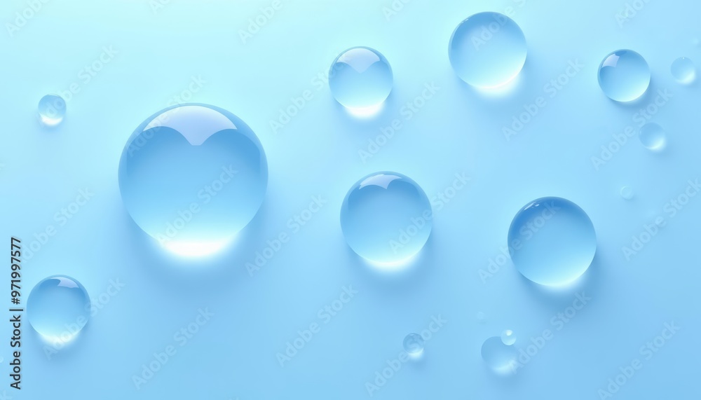 Elegant droplets on a light blue background Elegant droplets on a light blue background