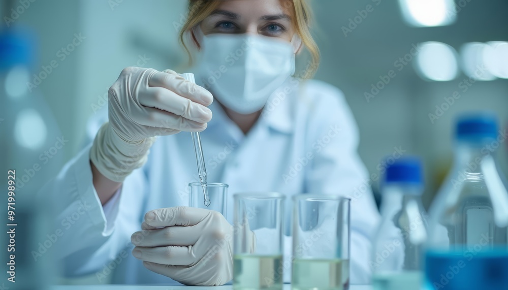 Fototapeta premium Scientist conducting precise laboratory analysis