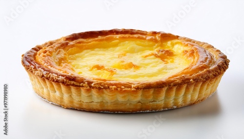 France Food, Reblochon Tart on white background isolated.