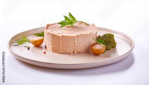 France Food, Rillettes on white background isolated.