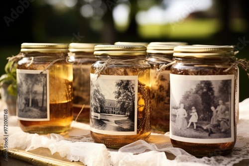 Wallpaper Mural Jam Jars: Capture close-ups of jam jars with handwritten labels, perhaps with a village garden visible in the background. Torontodigital.ca
