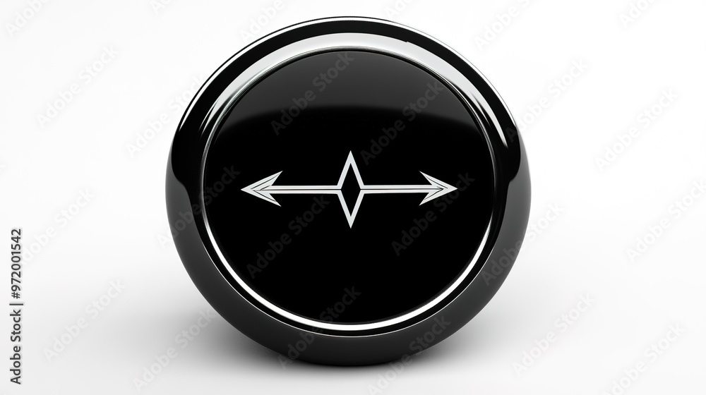 3D Icon of a Target with a Flying Arrow in Minimalistic Black and White Glass Style. This sleek and modern design features a transparent glass target with a striking arrow in flight, 3D Icon of a Target with a Flying Arrow in Minimalistic Black and White Glass Style. This sleek and modern design features a transparent glass target with a striking arrow in flight,