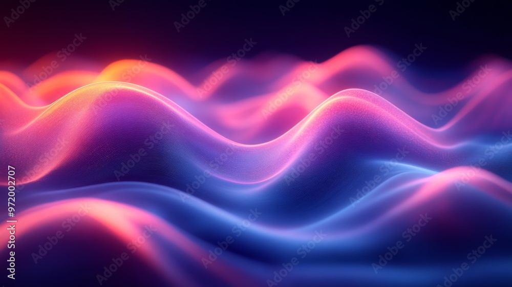Obraz premium Colorful Neon Waves Generative AI