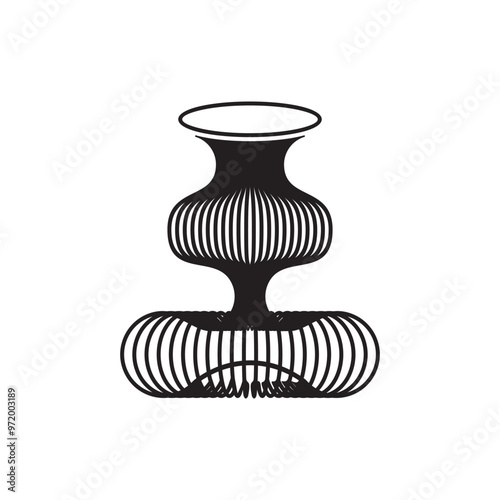 line art flower urn