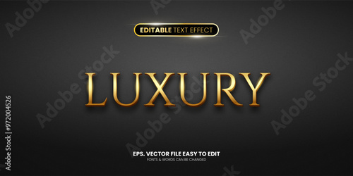 Luxury gold script editable text effect, elegant gold style