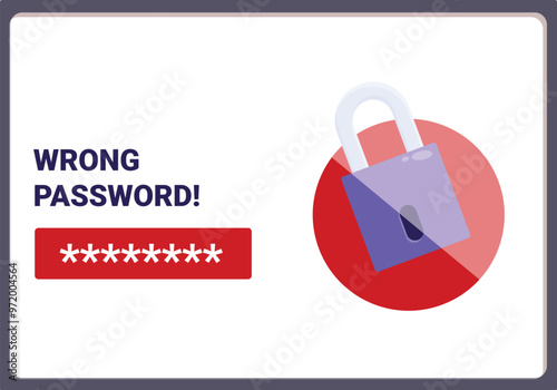 Website login screen is displaying a wrong password notification, emphasizing the importance of online security