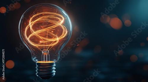 light bulb on black