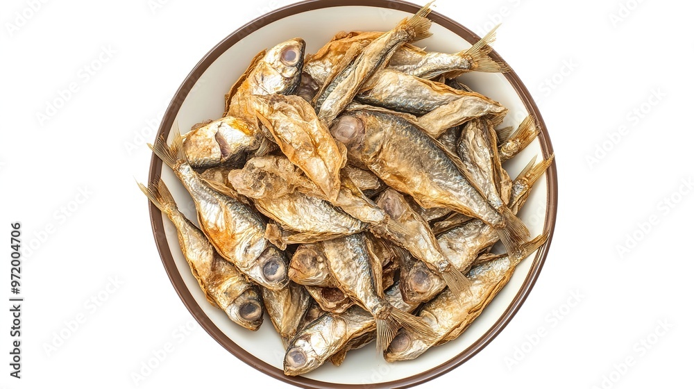 Top View of Filipino Dried Danggit (Rabbitfish) Arranged in a Circular Pattern. This high-resolution image showcases the crispy, dried texture of Danggit, Top View of Filipino Dried Danggit (Rabbitfish) Arranged in a Circular Pattern. This high-resolution image showcases the crispy, dried texture of Danggit,
