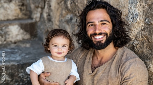 St. Joseph's Day portrait: capturing essence of Joseph, father of Jesus Christ, in reverent depiction highlighting his role as devoted, guiding figure in Christian tradition