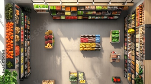 Supermarket Interior - Top View photo