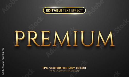 Premium gold editable text effect