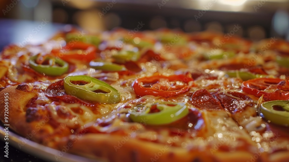 pepperini pizza, taken close up generative ai pepperini pizza, taken close up generative ai
