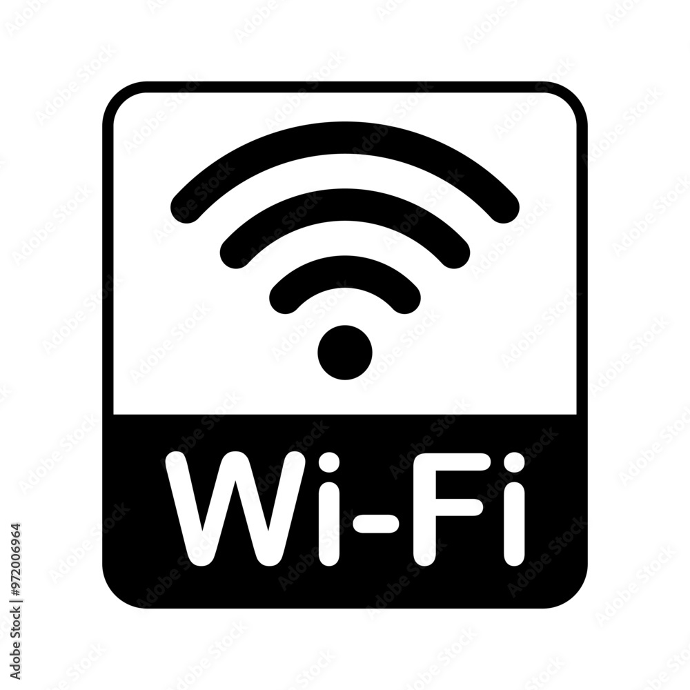 Vector Black and White Wi-Fi Sign Vector Black and White Wi-Fi Sign