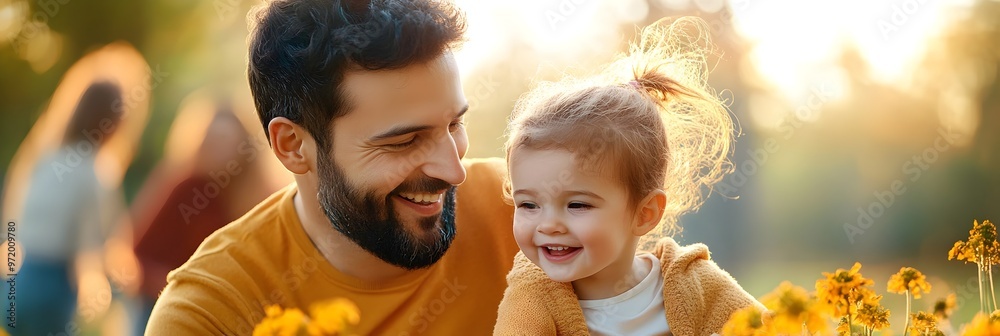 Carefree Family Playtime in Serene Park Setting Carefree Family Playtime in Serene Park Setting