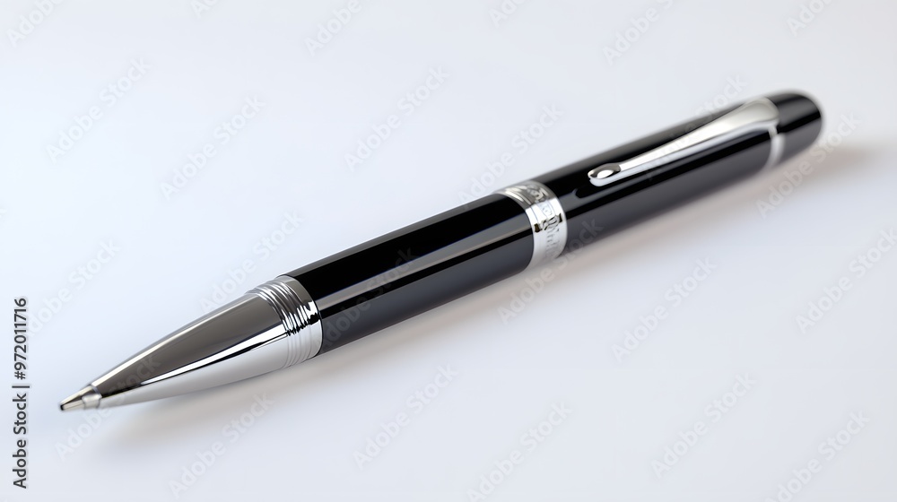 97. A realistic 3D render of a luxury pen with a polished barrel, isolated on a pristine white background 97. A realistic 3D render of a luxury pen with a polished barrel, isolated on a pristine white background