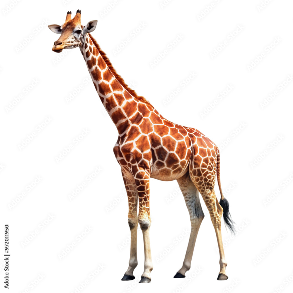 Fototapeta premium Giraffe Isolated on transparent background.