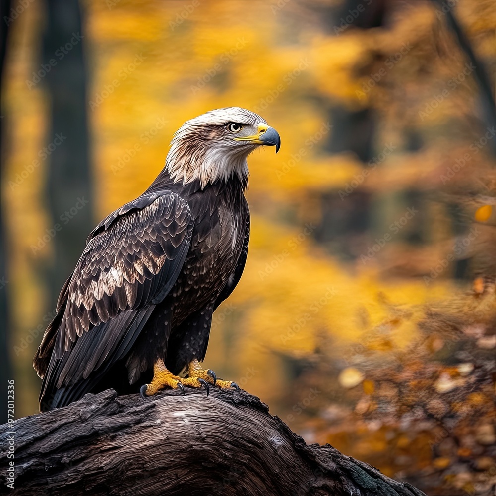 eagle isolated on autumn background