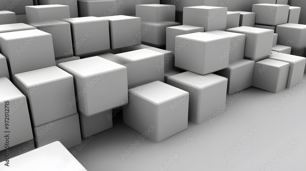 Abstract White Cubes 3D Background Minimalist Geometric Pattern Design Abstract White Cubes 3D Background Minimalist Geometric Pattern Design