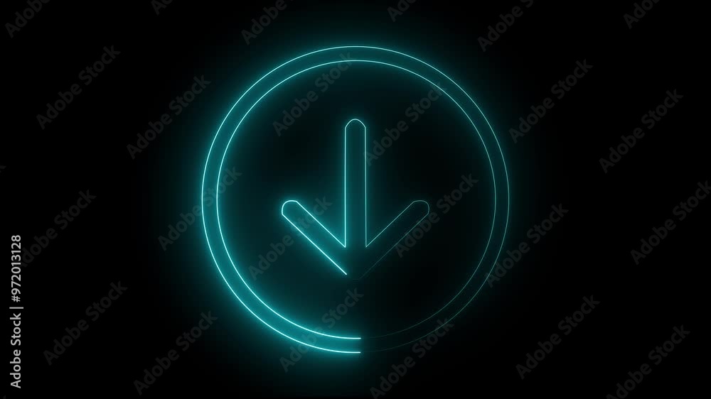 Bright ash colored neon animation arrow, animation down arrow, directional arrow, directional arrow in circles, down, into something, 4k video Bright ash colored neon animation arrow, animation down arrow, directional arrow, directional arrow in circles, down, into something, 4k video