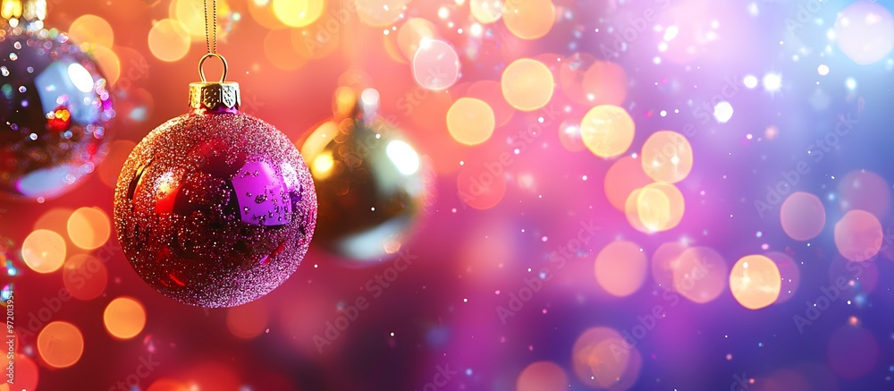 Christmas balls on rainbow background Christmas balls on rainbow background