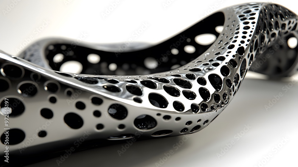 Obraz premium Abstract Metallic Structure with Circular Cutouts