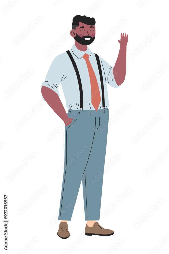 confident entrepreneur character stands confident entrepreneur character stands