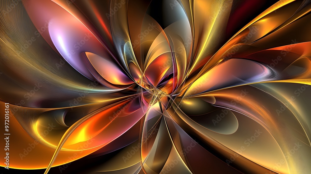 Abstract Golden Flower Pattern Design Abstract Golden Flower Pattern Design