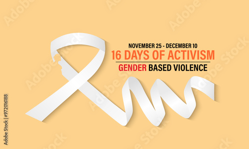 16 Days of Activism are observed to raise awareness of gender-based violence During the month of November 25 through December 10. Banner poster, flyer and background design template. Vector.
