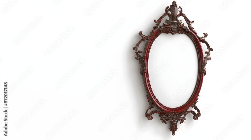 46. A realistic 3D render of a beautiful antique mirror with ornate frame, isolated on a pristine white background 46. A realistic 3D render of a beautiful antique mirror with ornate frame, isolated on a pristine white background
