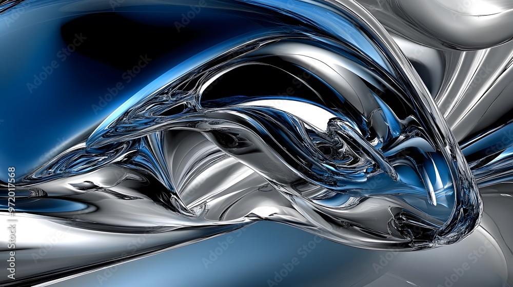 Abstract Metallic Blue and Silver Swirling Texture Abstract Metallic Blue and Silver Swirling Texture