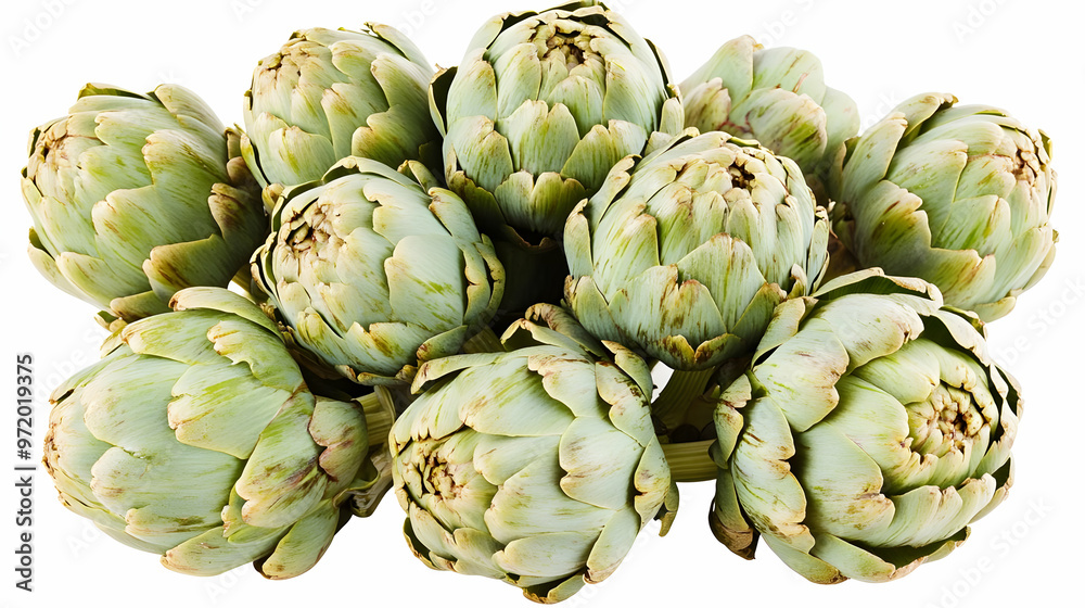 Fresh Green Artichokes Isolated on White Background Fresh Green Artichokes Isolated on White Background