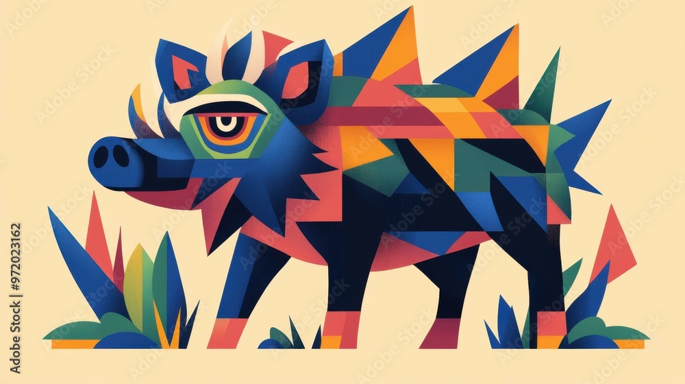 Cute cartoon boar character bursts with charm in a lively forest setting, showcasing playful textures and vibrant colors. Cute cartoon boar character bursts with charm in a lively forest setting, showcasing playful textures and vibrant colors.